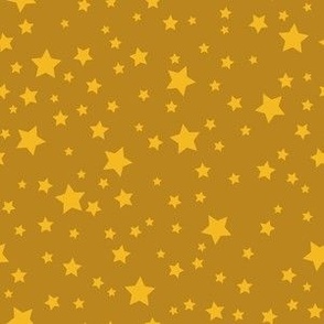 Stars_Gold on Brown_MEDIUM_6x6