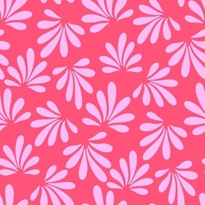 Raspberry red and pink Boho Palm leaves by Jac Slade