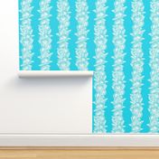 Medium-Silhouette Lei  Lehua - white on ocean blue 