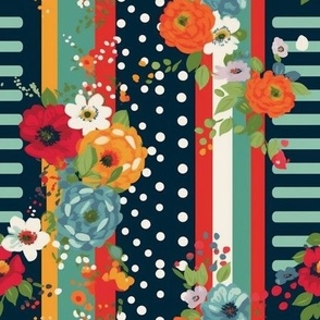 Stripes polka dots and florals