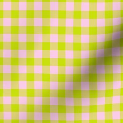 Spring Party Plaid // Blush & Chartruese (Small Scale)