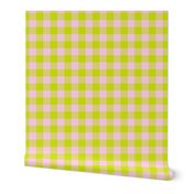 Spring Party Plaid // Blush & Chartruese (Small Scale)