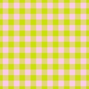 Spring Party Plaid // Blush & Chartruese (Small Scale)