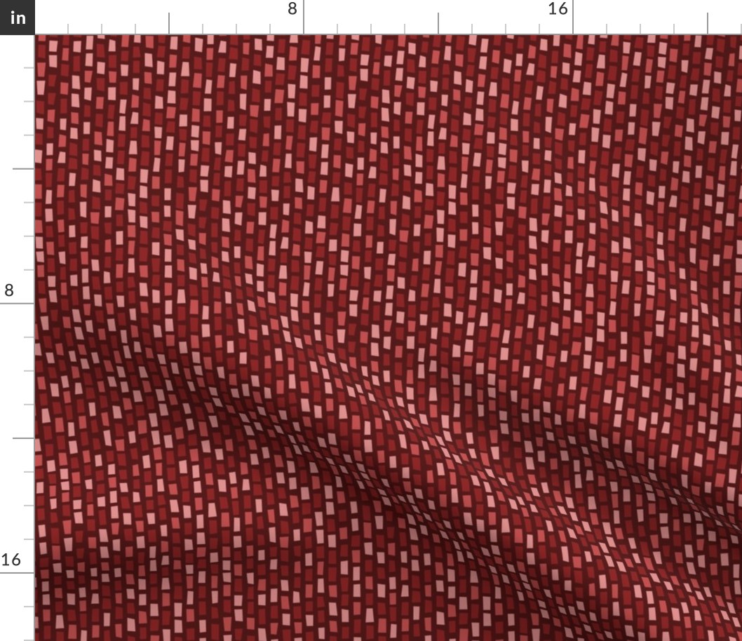 Beaded Glass Brick | Garnet Red Mix -- Carnelian Ruby Berry Currant Cranberry Fringe Modern Block Multicolor Beads Scatter Jewel Beadwork Geometric Tile Bold ColorPop Bright Dopamine Rainbow Pop Semiprecious Christmas 