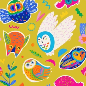 Colourful species of owls