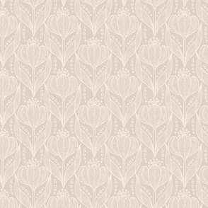 Crocus Damask Spring flower Vintage Pearl Gray