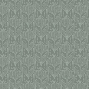 Crocus Damask Spring flower Vintage Green