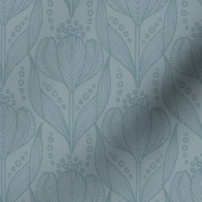 Crocus Damask Spring flower Vintage Blue