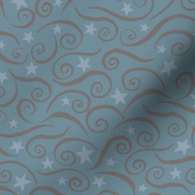 Magical Star Swirls - Night Blue