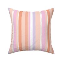 Rough edges strokes - summer stripes with raw edge in orange pink blush lilac girls pastel palette
