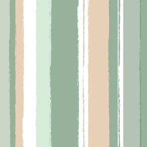 Rough edges strokes - summer stripes with raw edge in sage mint tan beige boys palette