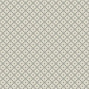 Diamond Blossom Pewter Gray and Cream - mini scale - mix and match