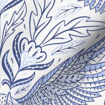 owl - birds of prey moody occult - navy ink chinoiserie 