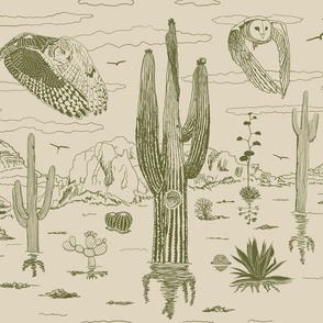 Owls of the Sonoran desert toile