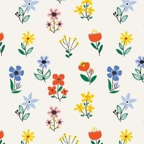 Scandi floral seamless scandinavian art  seamless repeat pattern