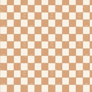 Small Rustic checkerboard with apricot and cream checkers