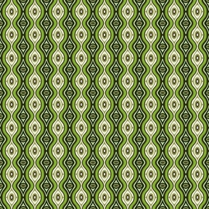 Vibrant Green Ovals and Curves - 1970s Inspired "Eye" Pattern