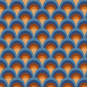 1970s Inspired Orange and Blue Retro Scales