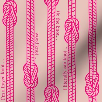 Knot puns and sayings with shocking pink rope knot stripes