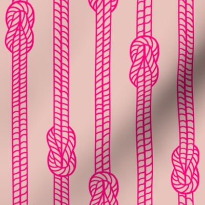 Shocking pink rope and knot stripes on blush