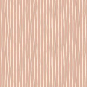 Wobbly stripes - pink and cream