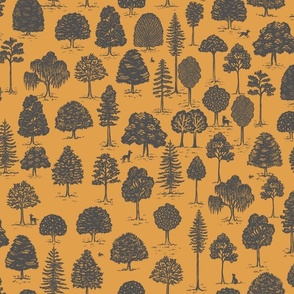 Woodland Adventures Yellow Large Print