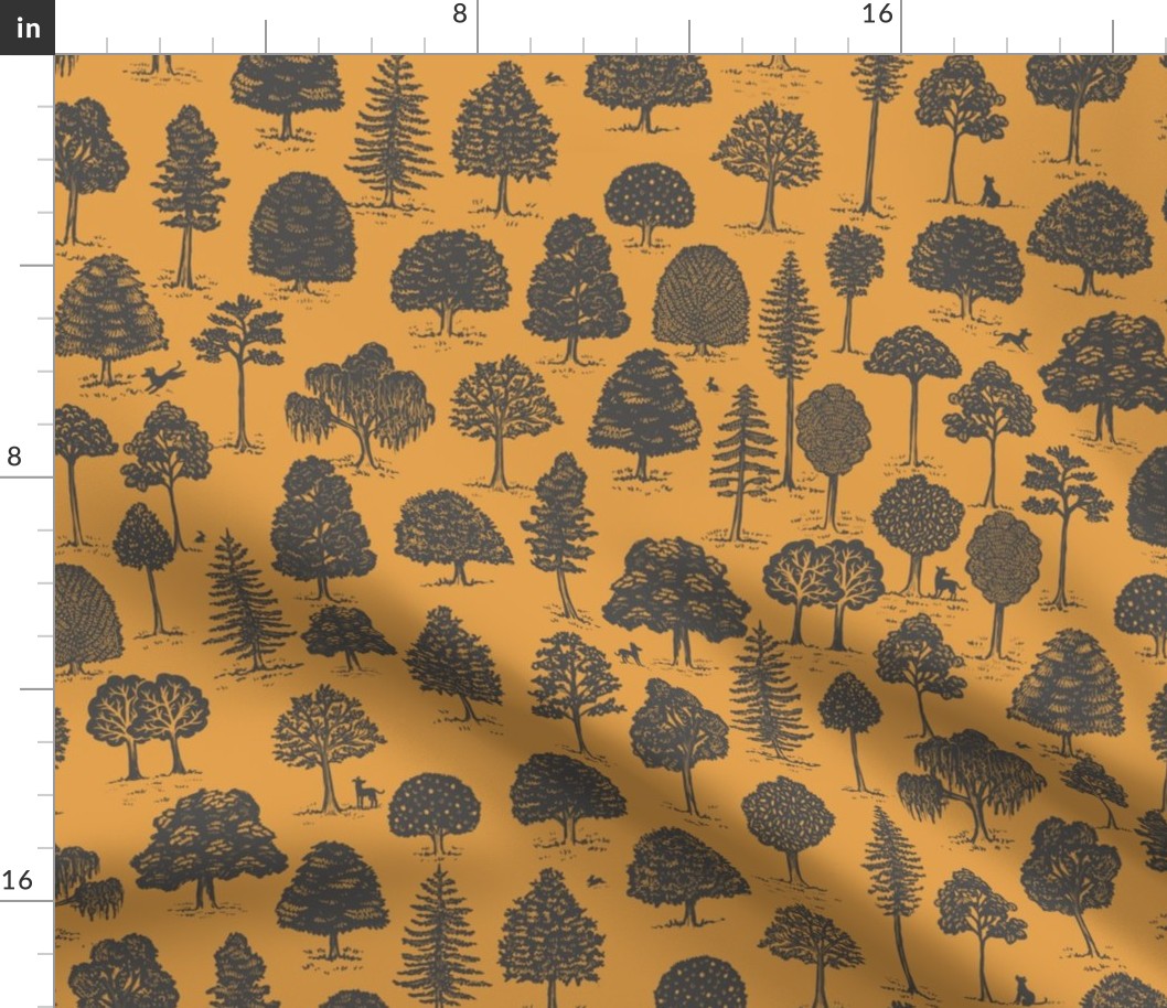 Woodland Adventures Yellow Large Print