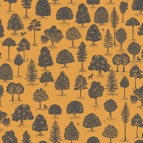 Woodland Adventure Yellow Small Print 