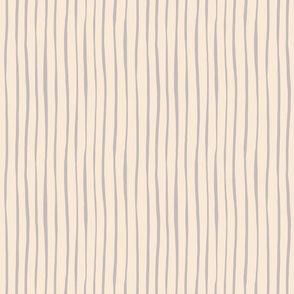 Wobbly stripes - lavender and cream