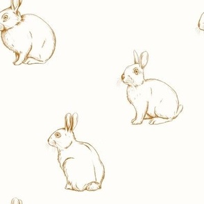 Bunny line drawings - SMALL SCALE