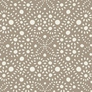 hand drawn pattern dots | creamy white, khaki brown | polka dots