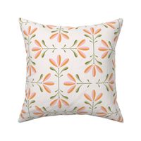 Floral Burst in orange coral pink jade green - medium