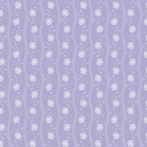 pale periwinkle floral stripes by rysunki_malunki