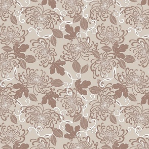 Flower Trails Beige Medium size 12''