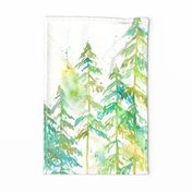 Watercolor Pine Trees 1