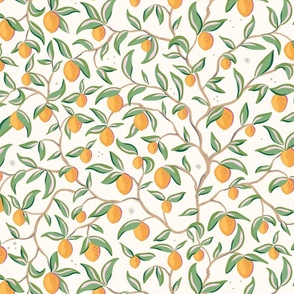 orange tree branches with stars/large scale