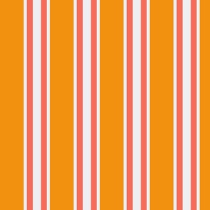 Coral and Mustard Bold Stripes / Coordinating Stripe Fabric