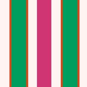 Fun Magenta, Green, and Orange Stripes / Unique Stripe Pattern / Fashion Design Stripes