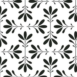 Floral Burst in black and white - small