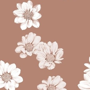 Detailed flowers - pinky brown