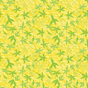 green leaves on yellow by rysunki_malunki