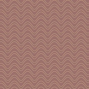 Small // Wandering Rivers: Wavy Horizontal Stripes - Burlwood Purple