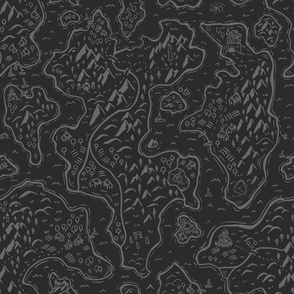 Old School Fantasy Map // medium scale // black and grey