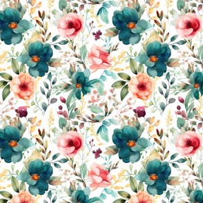 Floral Delights: Captivating Watercolor Patterns of Delicate Beauty (41b)