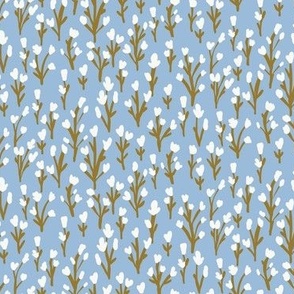 Botanical Buds - Classic Blue and Brown Sugar Floral
