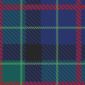 noble and elegant tartan / plaid in green and royal blue - jumbo scale