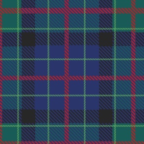 noble and elegant tartan / plaid in green and royal blue - large scale