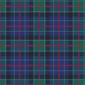 noble and elegant tartan / plaid in green and royal blue - medium scale