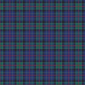 noble and elegant tartan / plaid in green and royal blue - small scale