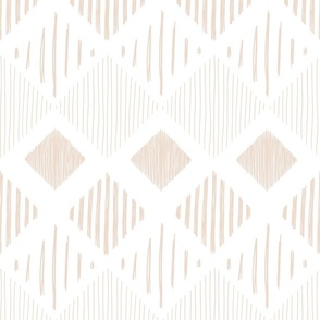 abstract boho casual fringe - rose lozenge on white - boho southwestern wallpaper